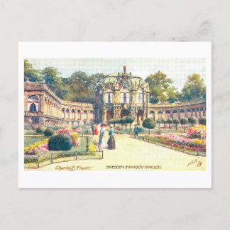 Cartão Postal Pavilhão Zwinger Vintage em Dresden, Alemanha