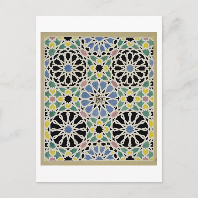 Cartão Postal Pavimento de mosaico no Alhambra, 'do Arabian (Frente)