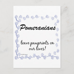 Cartão Postal Pawprint Pomerano