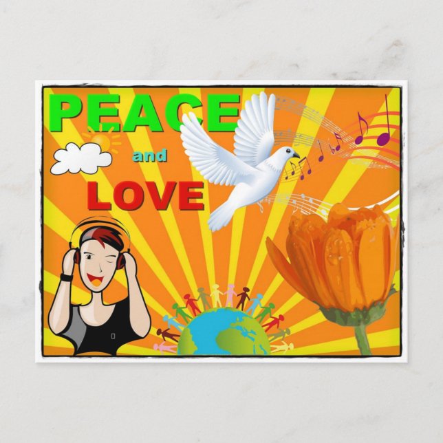 Cartão Postal Paz & Amor (Frente)