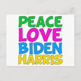 Cartão Postal Paz Amor Biden Harris Bonito Eleição 2024