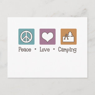 Cartão Postal Paz Amor Camping