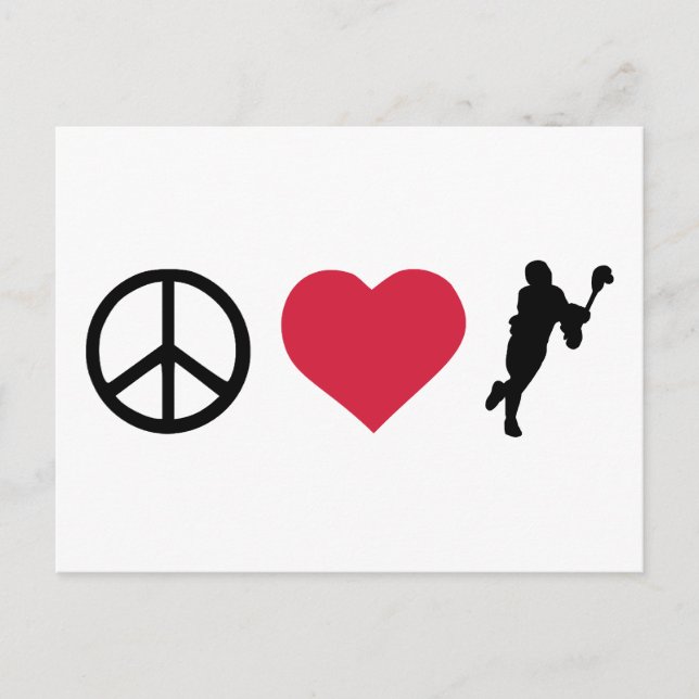 Cartão Postal Paz, Amor e Lacrosse (Frente)