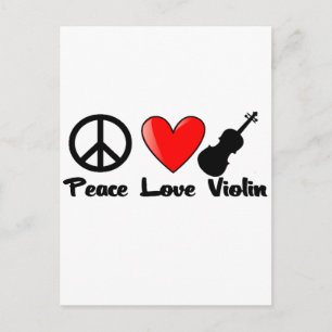 Cartão Postal Paz, Amor e Violino