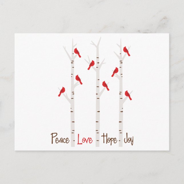 Cartão Postal Paz Amor Esperança Alegria (Frente)