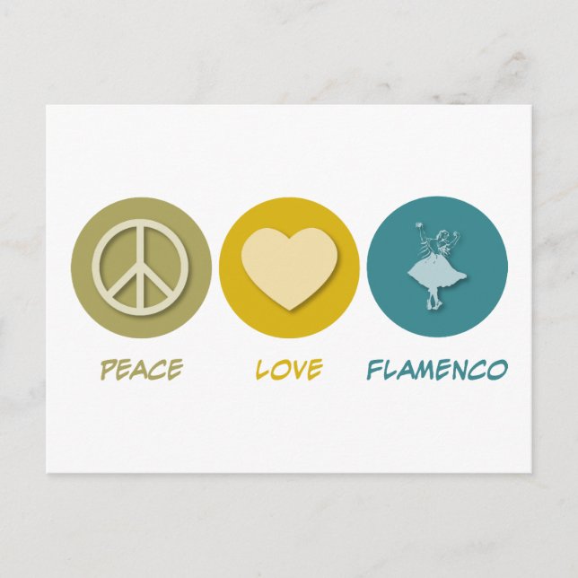 Cartão Postal Paz Amor Flamenco (Frente)