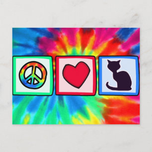 Cartão Postal Paz, Amor, Gatos