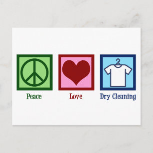 Cartão Postal Paz Amor Limpeza Seca