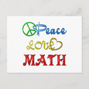 CARTÃO POSTAL PAZ AMOR MATEMÁTICA