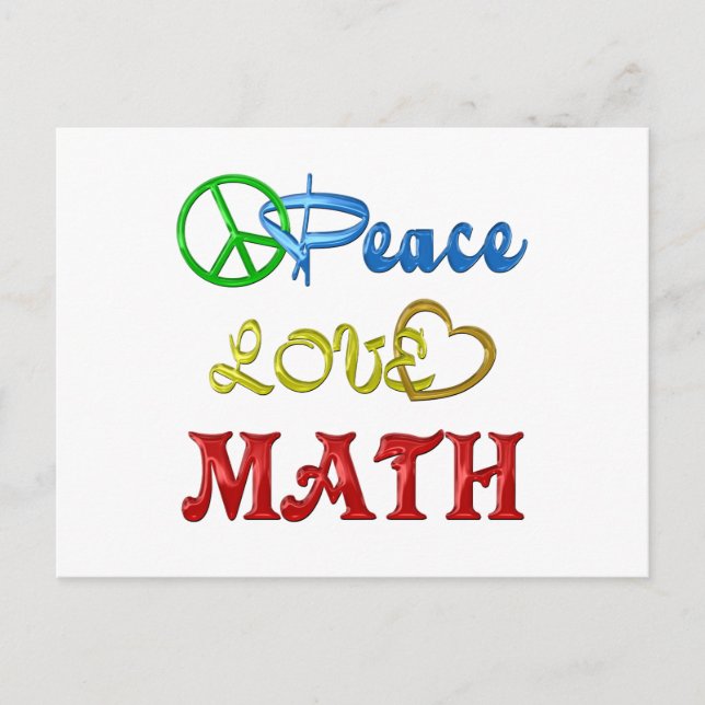 CARTÃO POSTAL PAZ AMOR MATEMÁTICA (Frente)