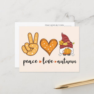 Cartão postal Paz Amor Outono