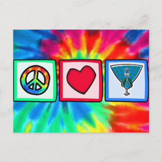 Cartão Postal Paz, Amor, Pavões