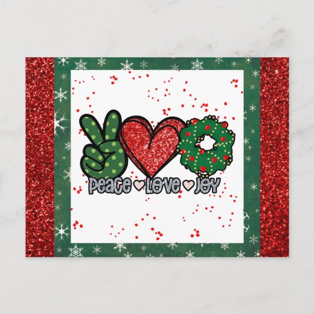 Cartão Postal Paz de Natal Joy (Frente)