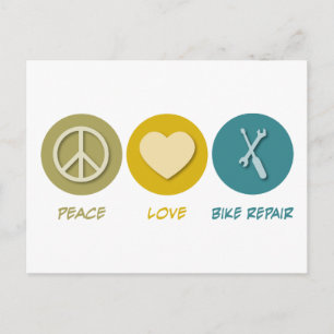 Cartão Postal Paz e Reparo de Bike