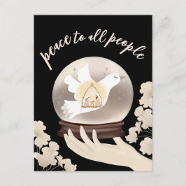 Cartão Postal Paz em todo o globo pessoas da Natividade Cristã n