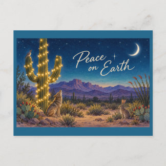Cartão Postal Paz na Terra - Paisagem desértica e vida selvagem