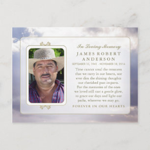 Cartão Postal Paz no céu na simpatia da memória Obrigado PostC