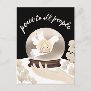 Cartão Postal Paz para todas as Férias da Natividade Cristã pess
