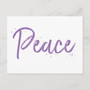 Cartão Postal Paz--Texto-Roxo