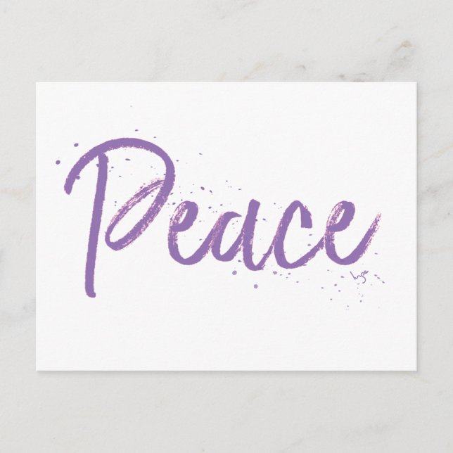 Cartão Postal Paz--Texto-Roxo (Frente)