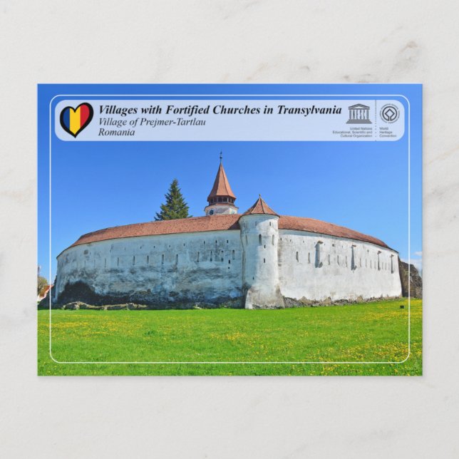 Cartão Postal PCH UNESCO - Postcard da Aldeia de Prejmer-Tartlau (Frente)