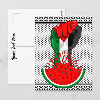 Cartão Postal Pé de resistência da Palestina em Watermelon