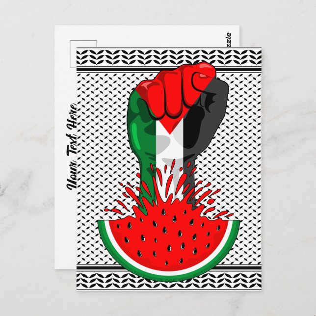 Cartão Postal Pé de resistência da Palestina em Watermelon (Frente/Verso)