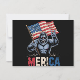 Cartão Postal Pé Grande América Rocha Bandeira Americana Patriot