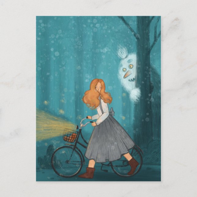 Cartão Postal Pé grande na floresta. (Frente)