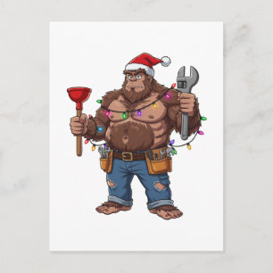 Cartão Postal Pé Grande Sasquatch Encanador Natal 2026 Feriado