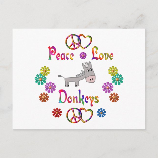CARTÃO POSTAL PEACE AMVE DONKEYS (Frente)
