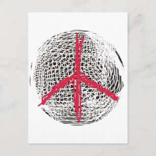 Cartão Postal Peace Globe sem guerra sem lutar sem violência amo