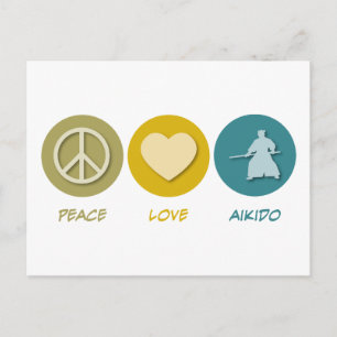 Cartão Postal Peace Love Aikido