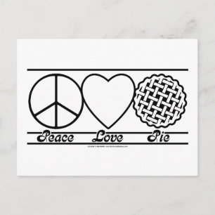 Cartão Postal Peace Love and Pie