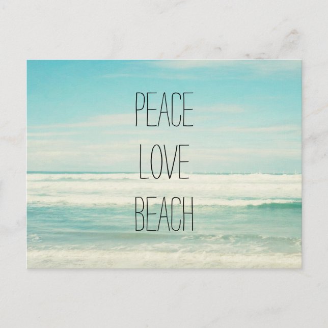 Cartão Postal Peace Love Beach (Frente)