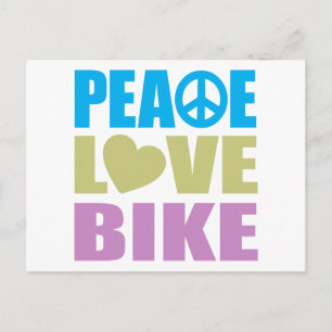 Cartão Postal Peace Love Bike