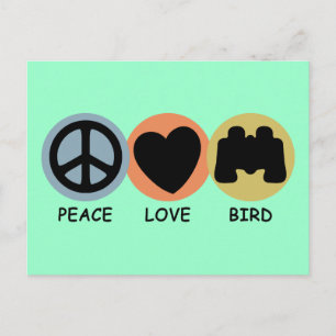 Cartão Postal Peace Love Bird