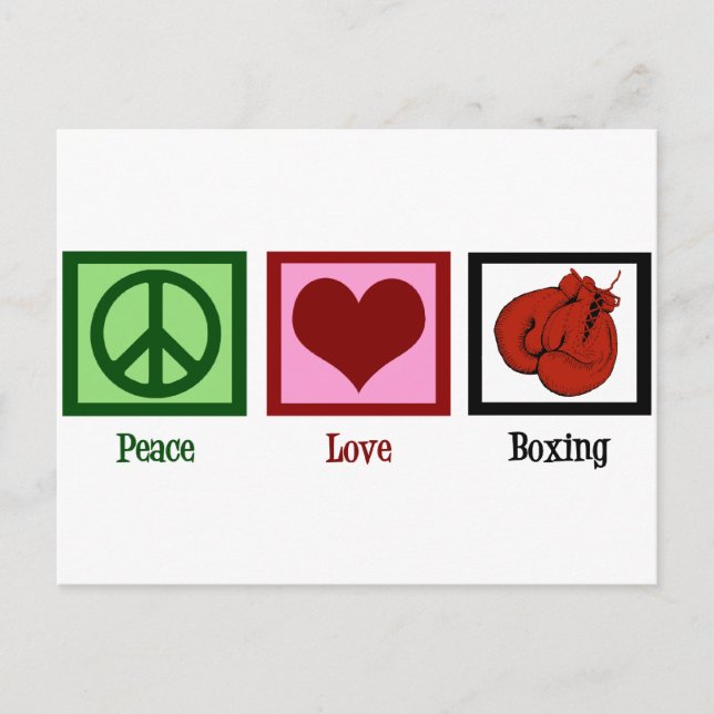 Cartão Postal Peace Love Boxing (Frente)