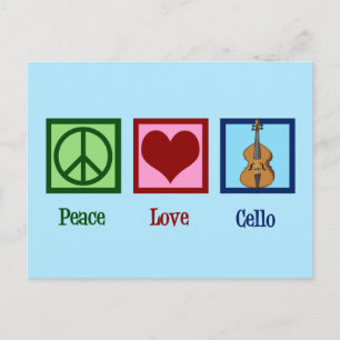 Cartão Postal Peace Love Cello