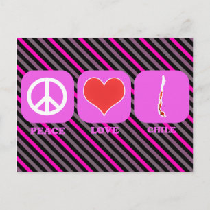 Cartão Postal Peace Love Chile