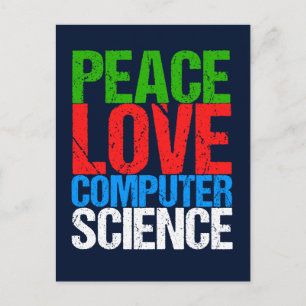Cartão Postal Peace Love Computer Science