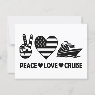 Cartão Postal Peace Love Cruise USA Vacance Vibes