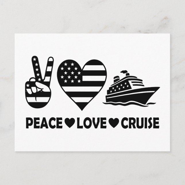 Cartão Postal Peace Love Cruise USA Vacance Vibes (Frente)