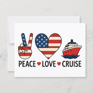 Cartão Postal Peace Love Cruise USA Vacance Vibes