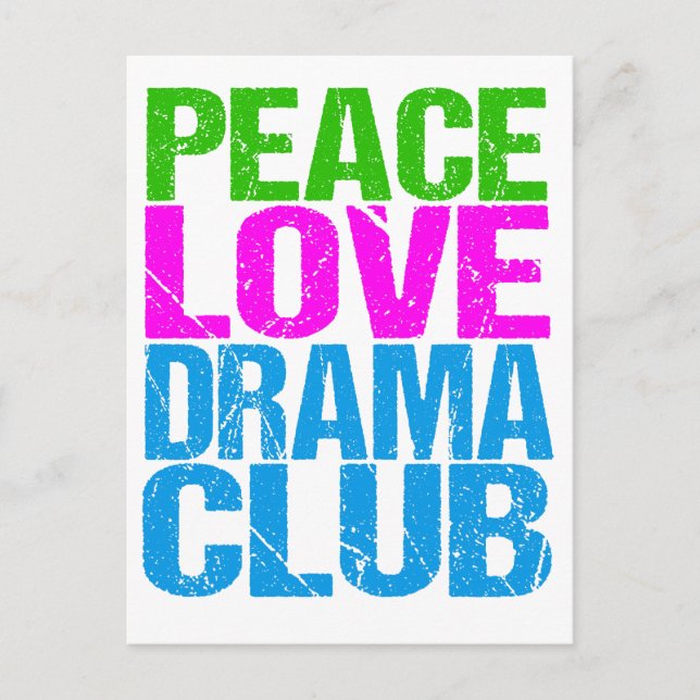Cartão Postal Peace Love Drama Club Cute Theater Group (Frente)