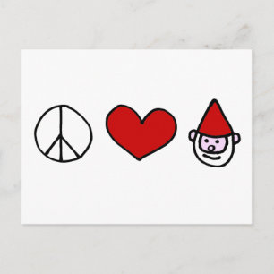 Cartão Postal Peace Love Gnome