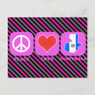 Cartão Postal Peace Love Guatemala