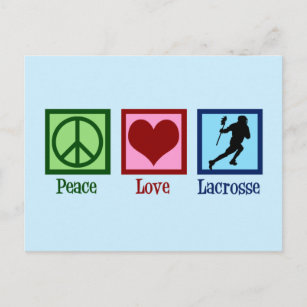 Cartão Postal Peace Love Lacrosse