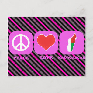 Cartão Postal Peace Love Madagascar
