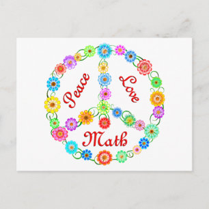 Cartão Postal Peace Love Math
